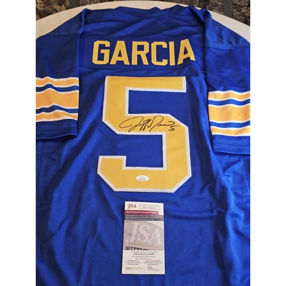 Jeff Garcia Autographed/Signed Jersey JSA COA Blue Custom Jersey
